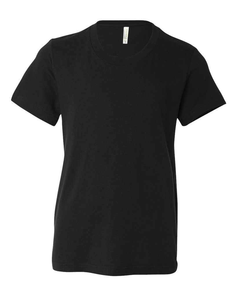 [101033000800120] Bella + Canvas Youth Jersey Short Sleeve Tee - 3001Y (Black, Youth S)