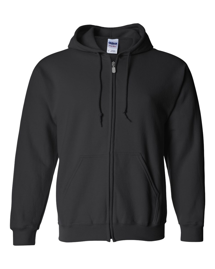 [108085000600102] Gildan Unisex Heavy Blend™ Full-Zip Hooded Sweatshirt - 18600 (Black, S)