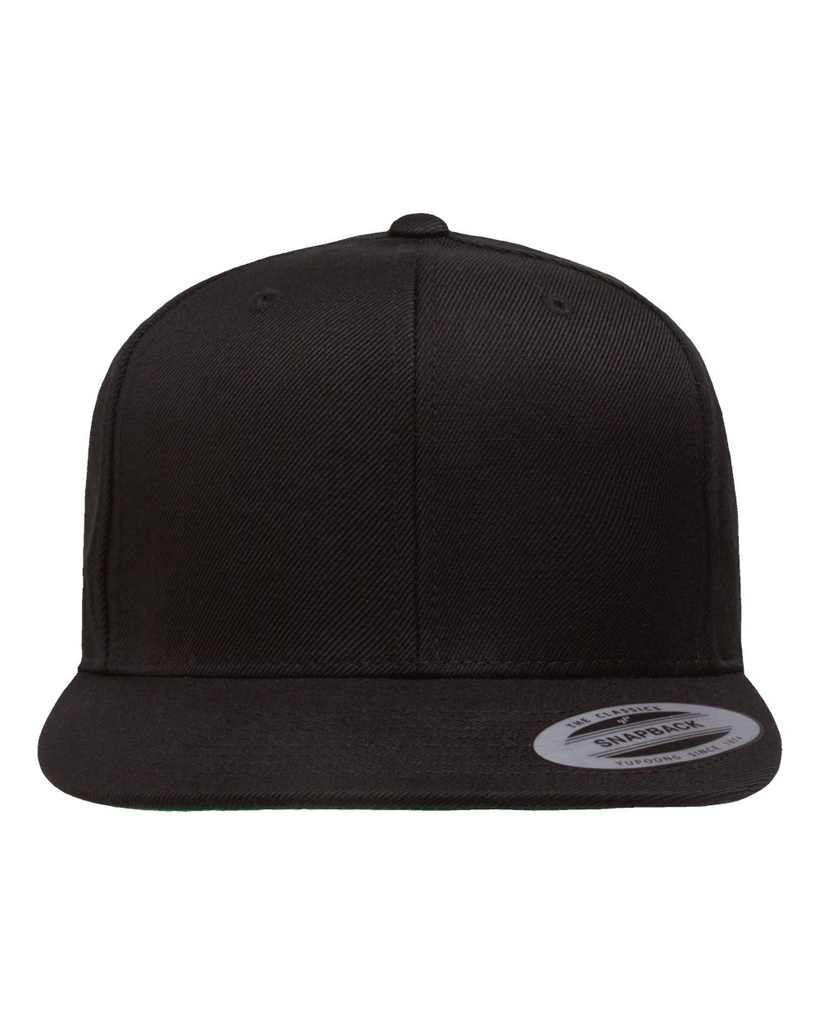 [402228000400136] YP Classics Premium Flat Bill Snapback Cap - 6089M (Black)