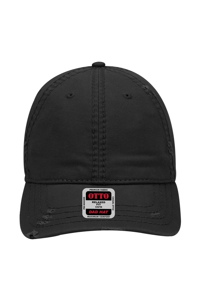 [401142000200100] OTTO 6 Panel Low Profile Dad Hat - 104-1018 (Black)