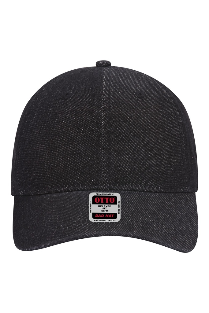 [401142000500100] OTTO 6 Panel Low Profile Dad Hat - 18-204 (Black)