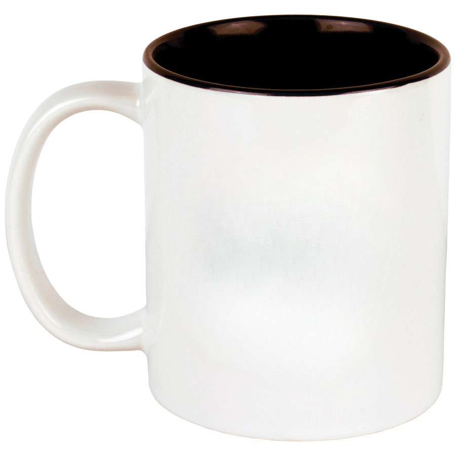 [301001011595401] Lumina 11 oz. Ceramic Mug with Colored Rim - SUB-MUG (White/Black, 11 oz)