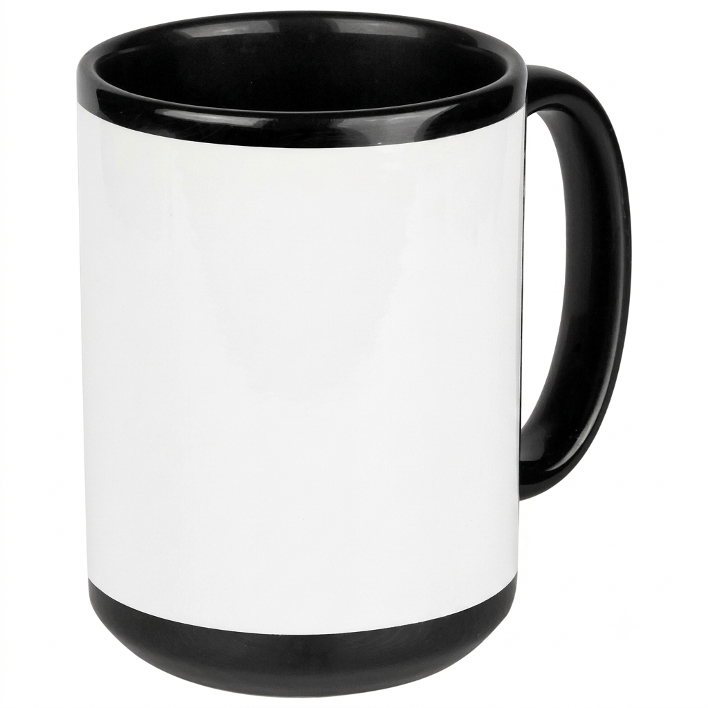 [301001011600101] Lumina 11 oz. Black/White Ceramic Mug - SUB-MUG-BAN (11 oz)