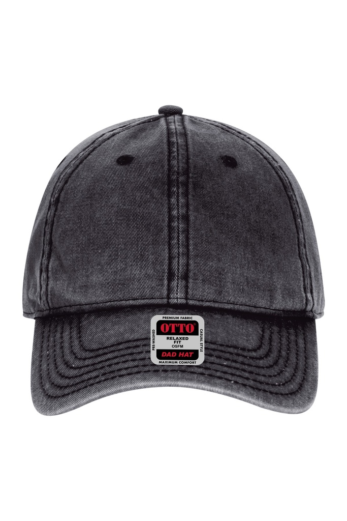 [401142000300100] OTTO CAP® 6 Panel Low Profile Dad Hat (18-1248) (Black)