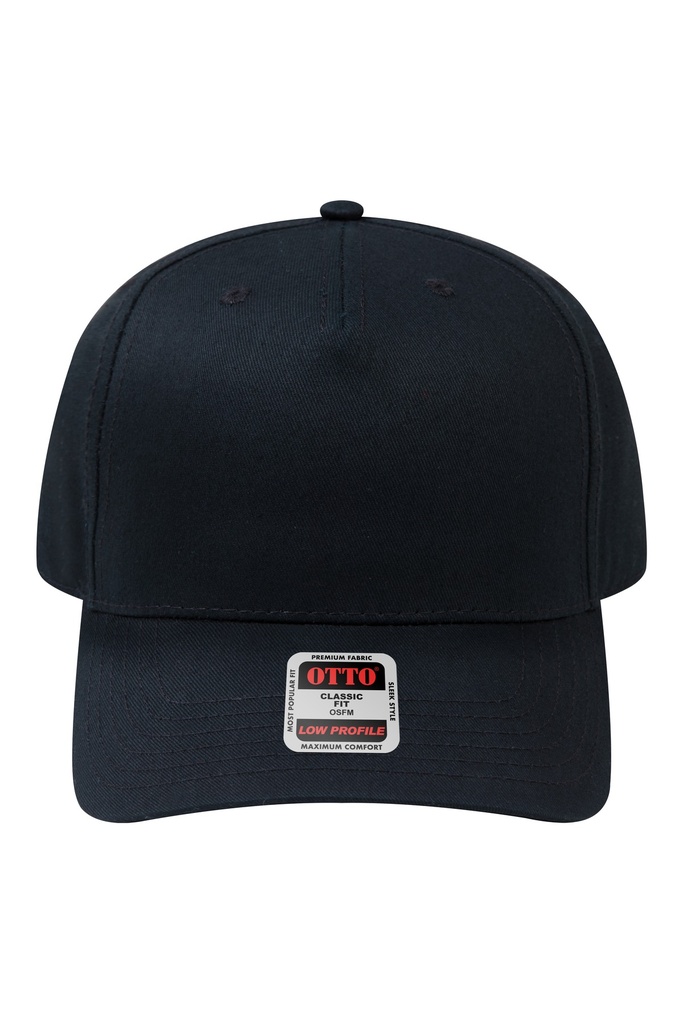 [401142001800100] OTTO 5 Panel Low Profile Baseball Cap - 99-598 (Black)
