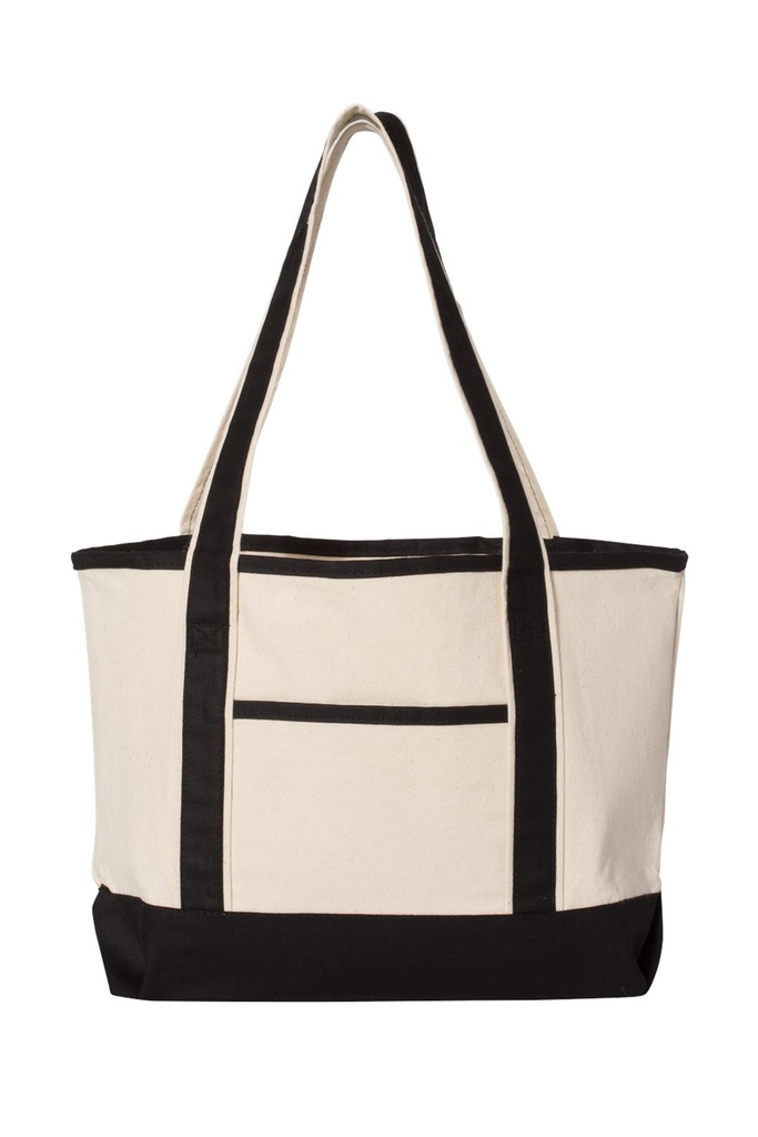 [601159000164100] Q-Tees 20L Small Deluxe Tote - Q125800 (Natural/Black)