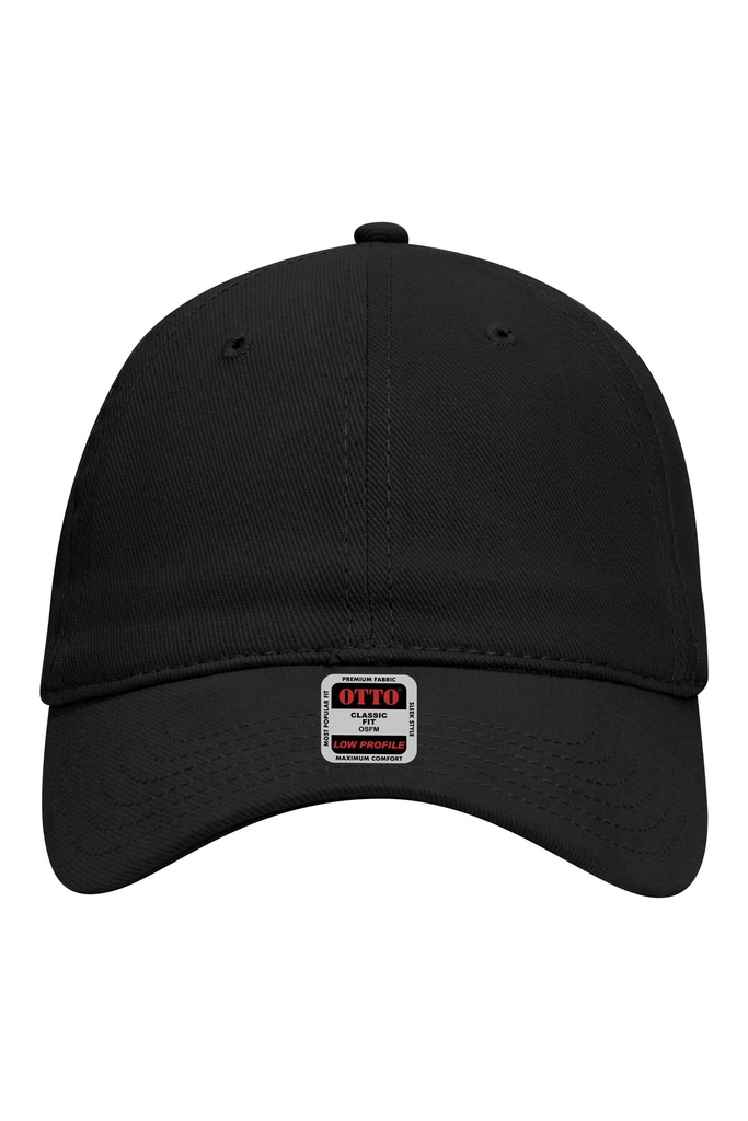 [401142001700100] OTTO 6 Panel Low Profile Baseball Cap - 18-253 (Black)